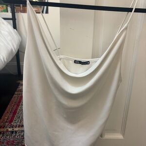 Zara white scoop neck going out top